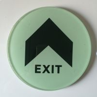 自發光雙層鋼化玻璃地貼 圓形厚玻璃商場地面安全出口導向標識