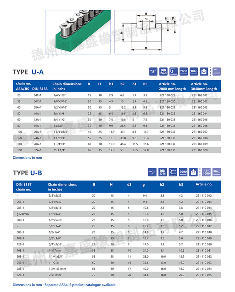  嘉盛利特 U型链条导轨铝型材@6分链导槽标准件加工@超高分子量聚乙烯导槽
